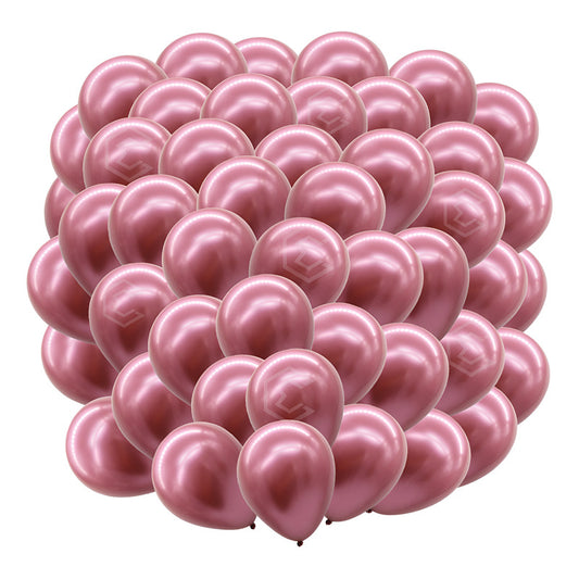 Bolsa 100 Globos Rosa Metalico #5 Adorno Fiestas Bodas Latex Rosa Metálico