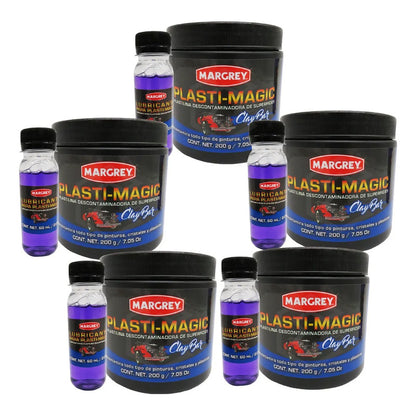 5 Plastilina Arcilla Descontamina Plásti Magic 200gr Margrey Violeta