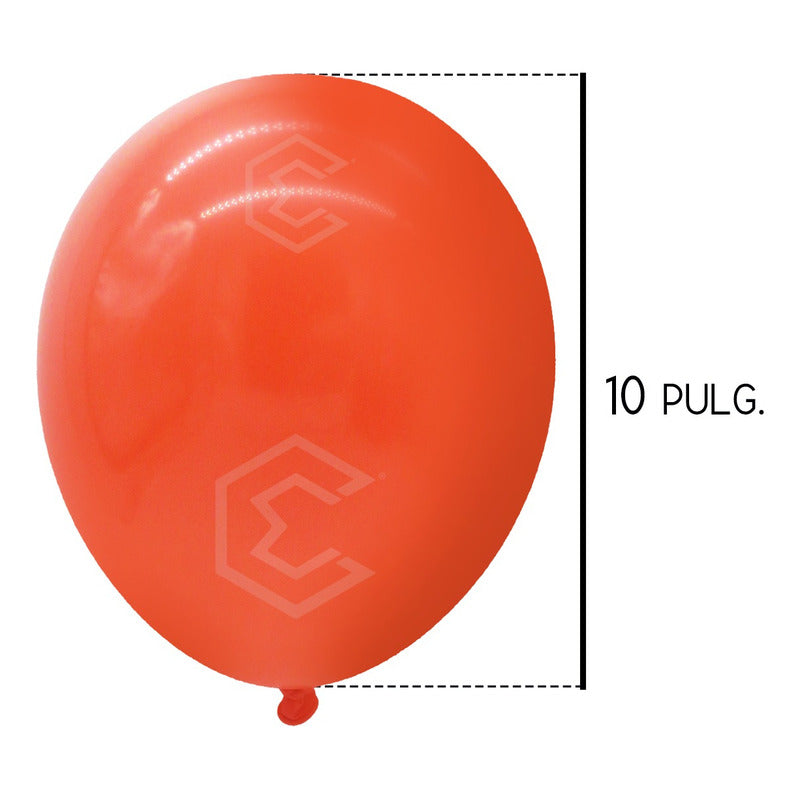 Bolsa 100 Globos Naranja Rojo Brilloso #10 Fiesta Boda Latex