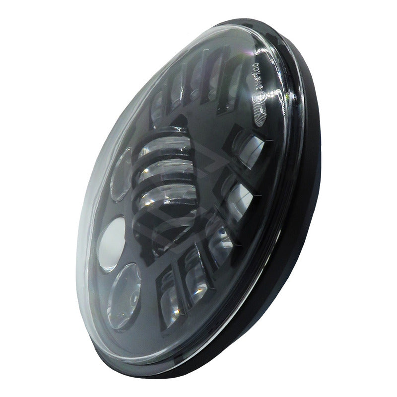 2 Faros Unidad Redonda 7'' 20 Hiperled Lupa Moto Bicolor 24v