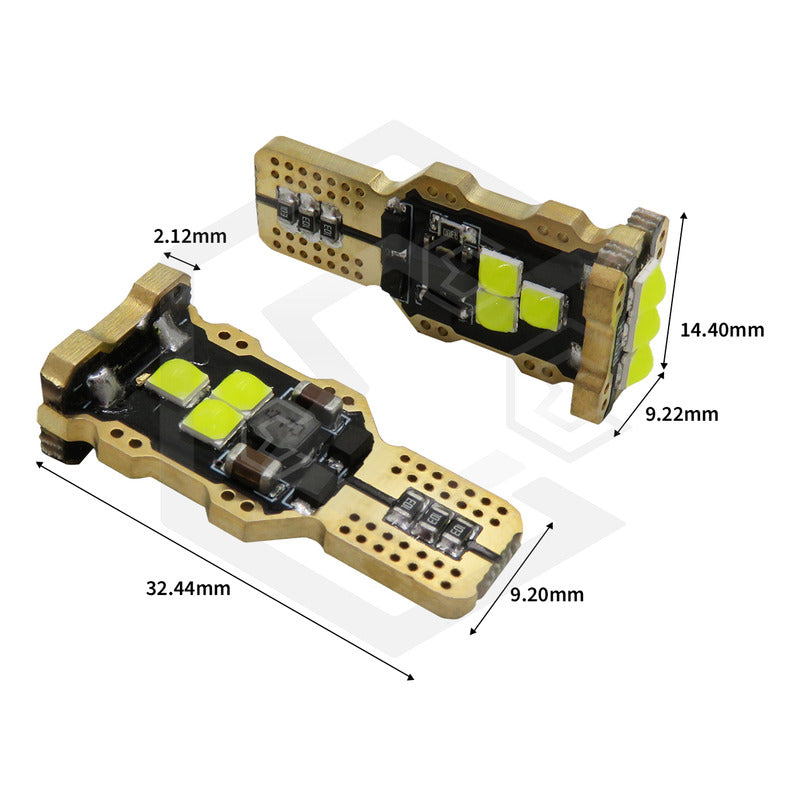 Par De Focos De Pellizco T15 Canbus Super Potente 9 Leds 12v