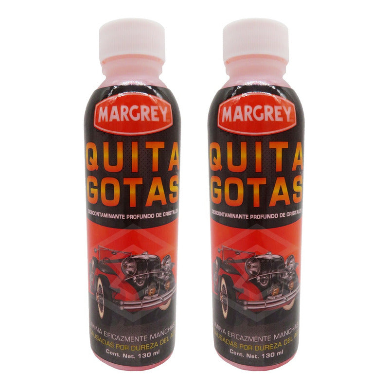 2 Quita Gotas Margrey Parabrisas Ventanales Vidrierias 130ml