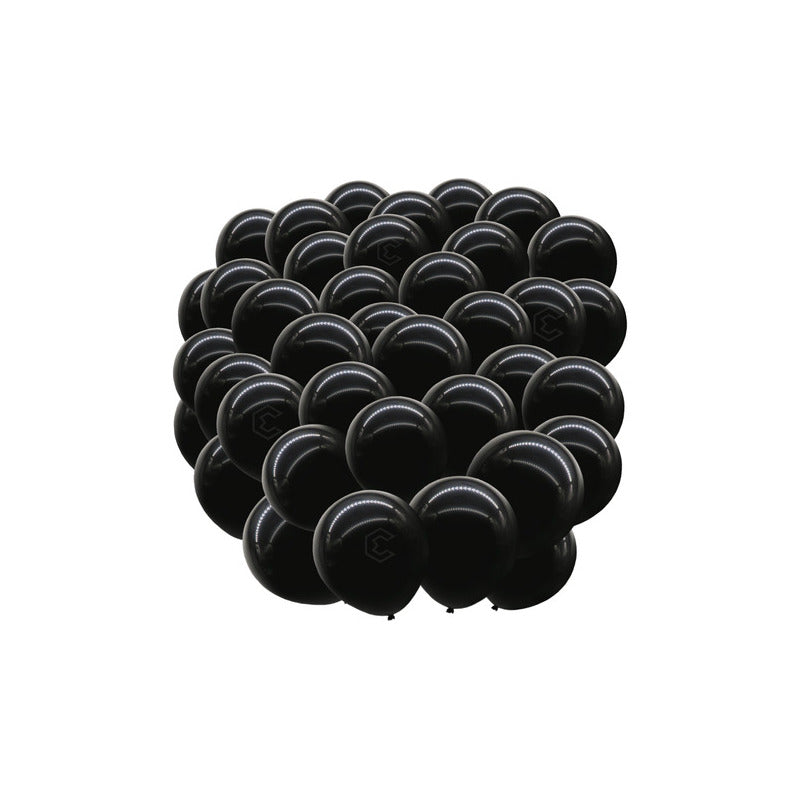 Bolsa 100 Globos Negro Brillosos #10 Fiestas Y Bodas Latex