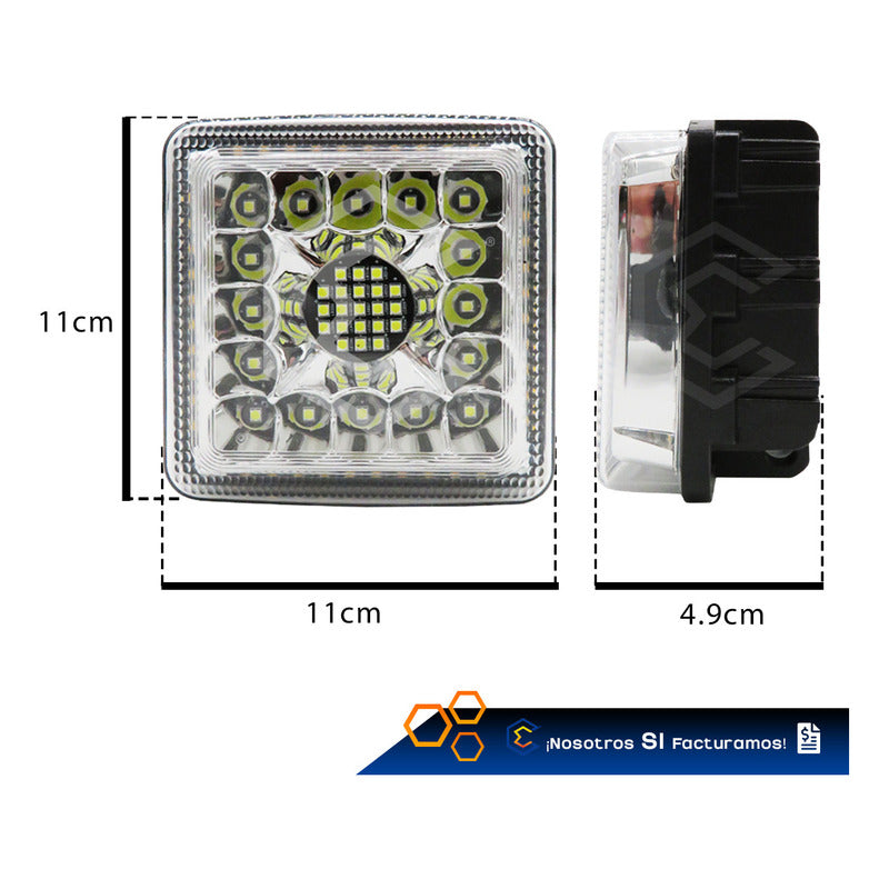 Par De Faros 77 Leds Luz Blanco-ámbar Fijo 20,000lm 12-36v