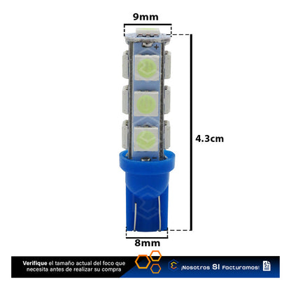 Par De Focos Pellizco 13 Leds 5050 T10-158 Cuartos Stop 12v